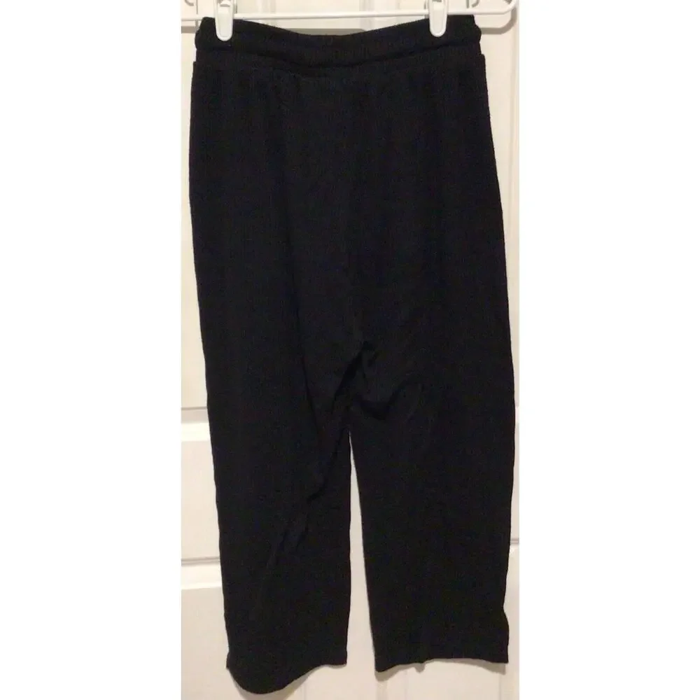 Gymshark Black Ribbed Relaxed Leg Yoga Pants Women’s Size Small - Read Details - Picture 3 of 3